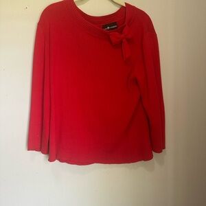 Sag Harbor Red Tie Front Relaxed Blouse